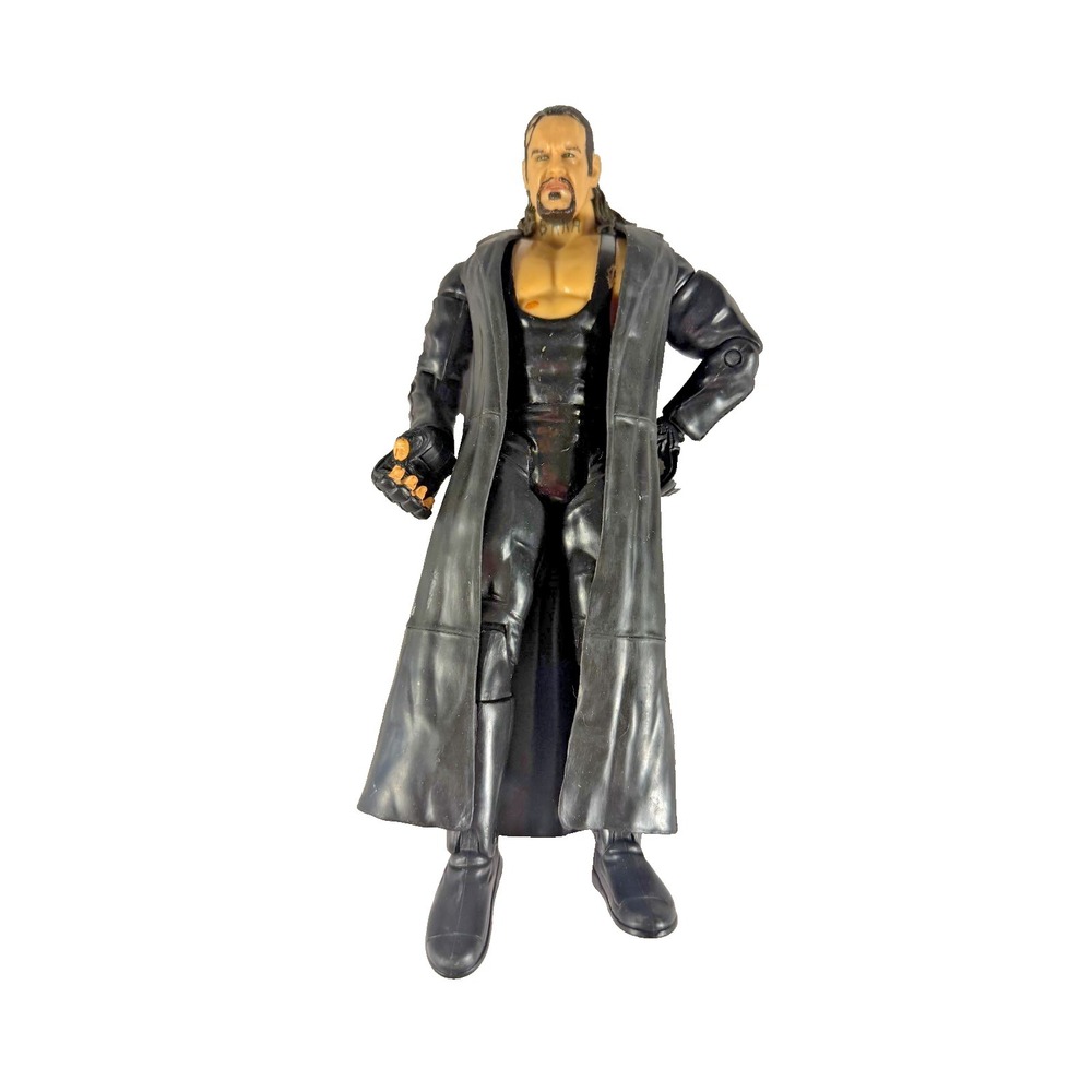 WWE THE UNDERTAKER JAKKS WRESTLING ACTION FIGURE WITH TRENCH COAT IN GREAT COND